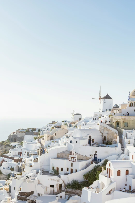 the village is full of white painted buildings