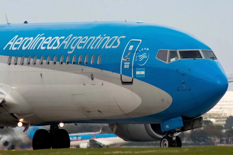 an airplane that has just taken off with the words aeroliners argentina