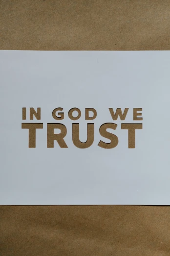 there is an interesting sticker with the words in god we trust on it