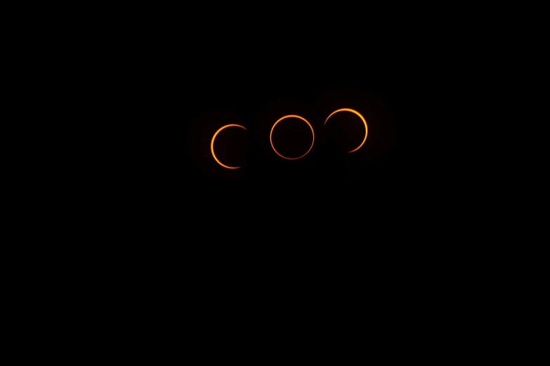 three eclipses are shown with the same color as the eclipse