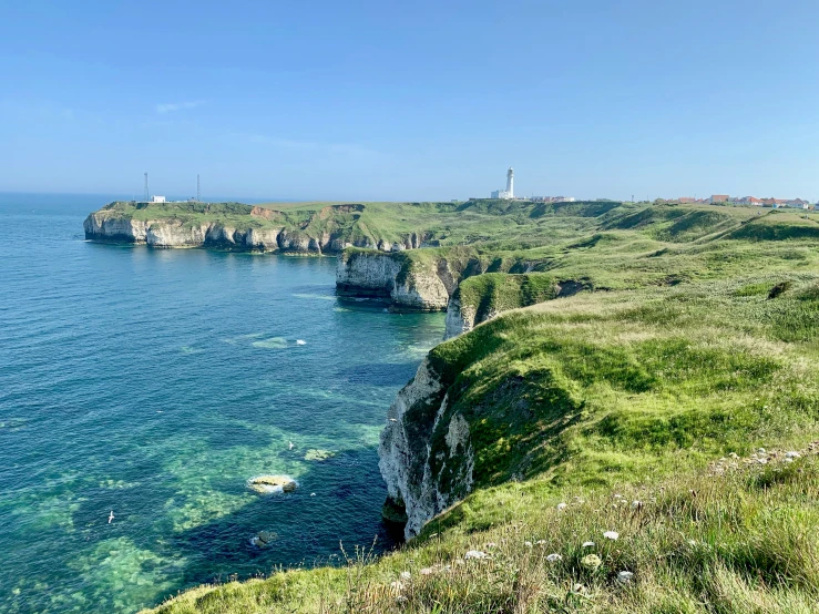 a view of a body of water next to a cliff