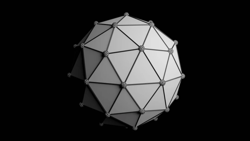 the low poly polygonal object is displayed in a black background