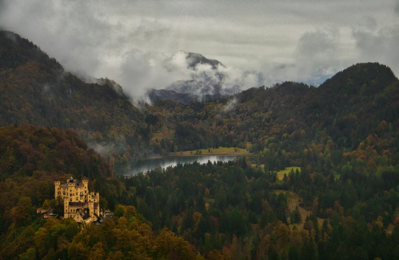 the castle has been surrounded by hills and valleys