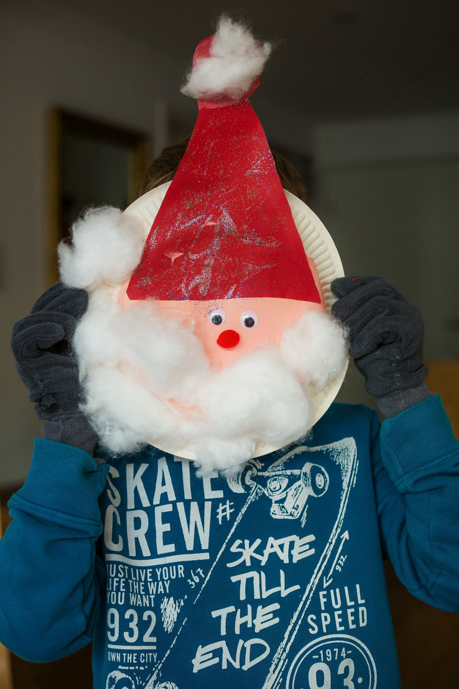 a christmas image is taken while wearing a santa hat