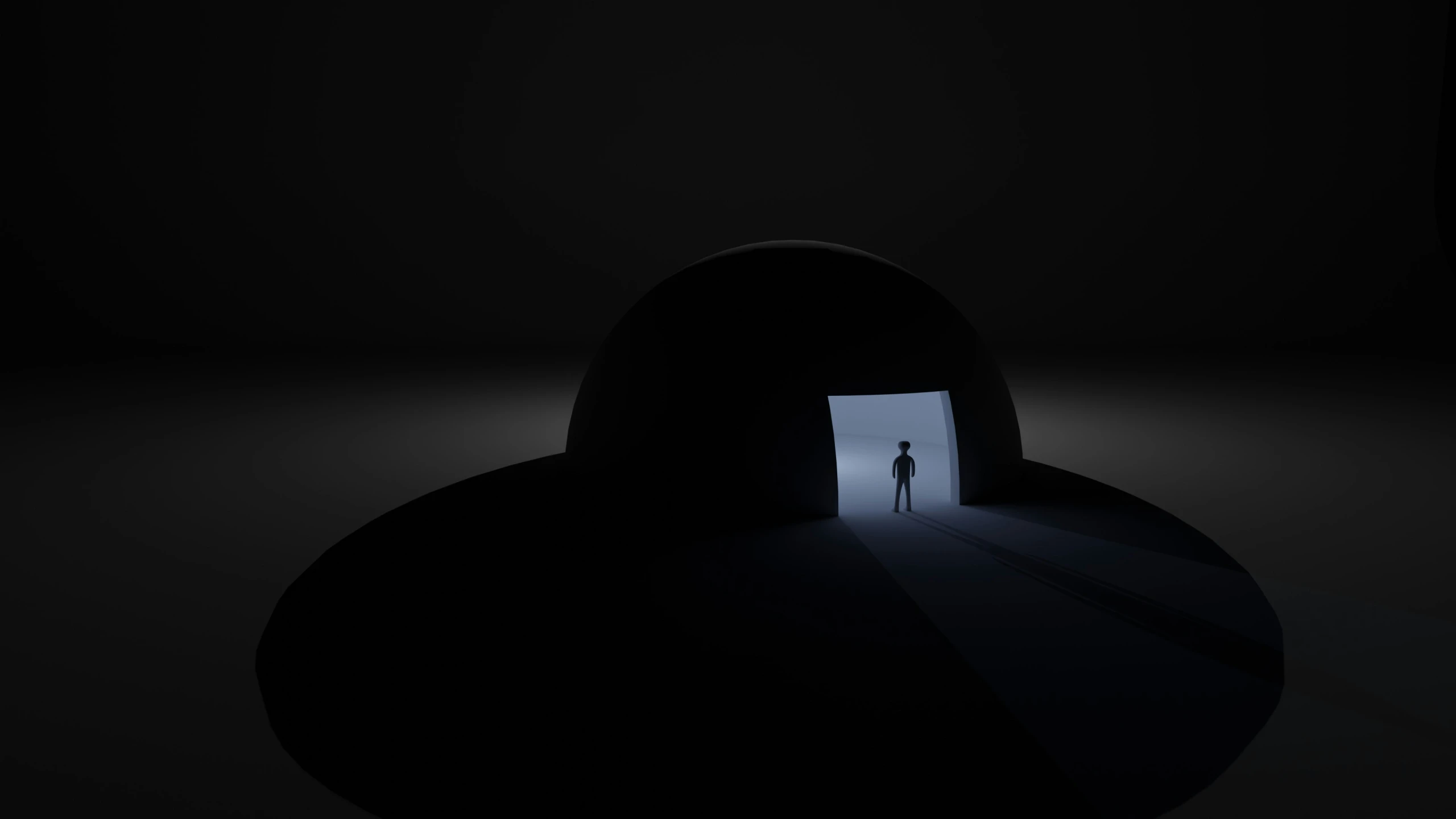 an image of a person standing in the darkness