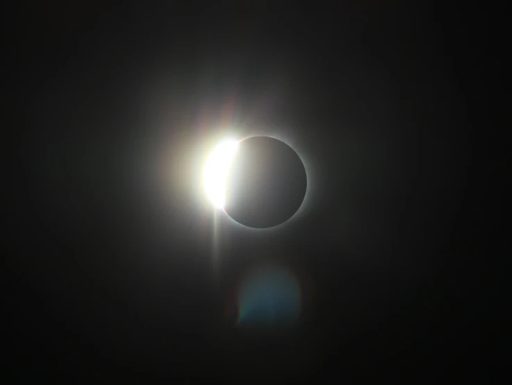 the solar eclipse seen through an over head lens