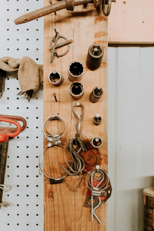 a wooden sign that has many different things on it