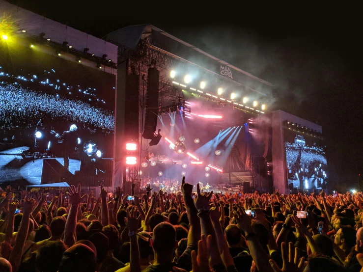 a large crowd of people are at a concert