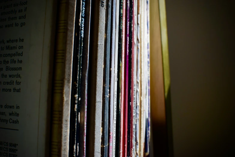 closeup of rack of skis, with information on wall behind them