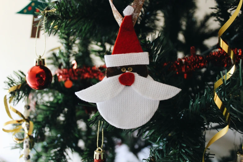 a couple of ornaments hanging from a christmas tree