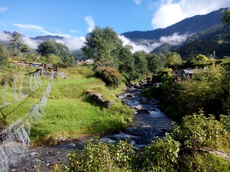 this is an image of the countryside with clouds rolling over