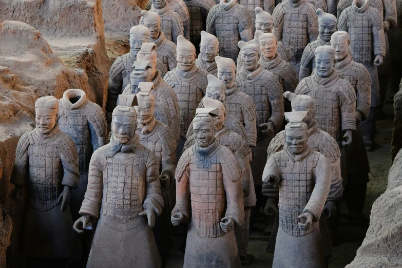 a group of statues of some sort with animals