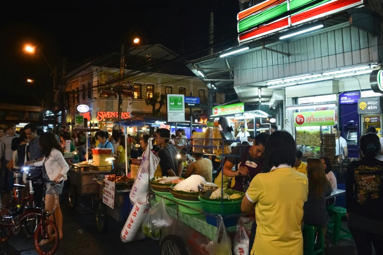 the people are buying items on the night time