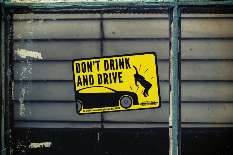 an image of a caution sign in front of a garage door