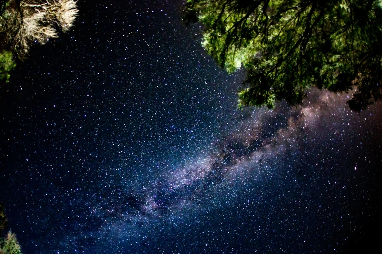 a night sky with the milky as well