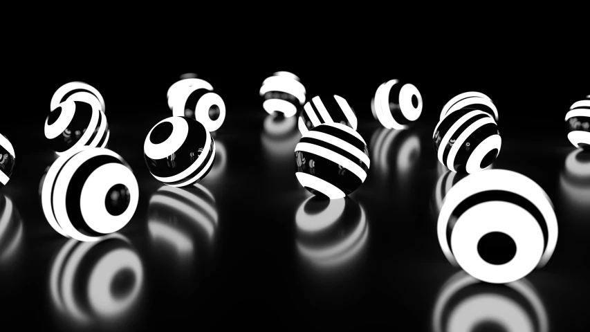 black and white po with different shapes
