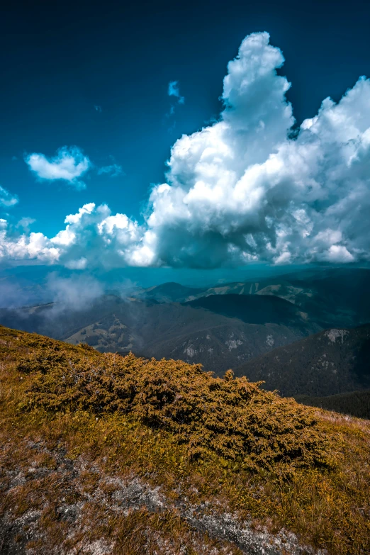 a person taking a po from the top of a hill