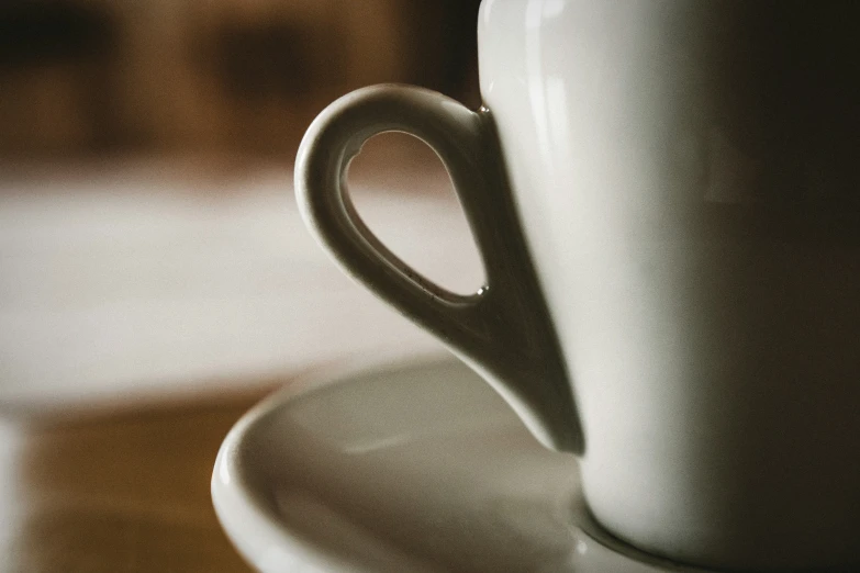 a close - up of a coffee cup on a saucer