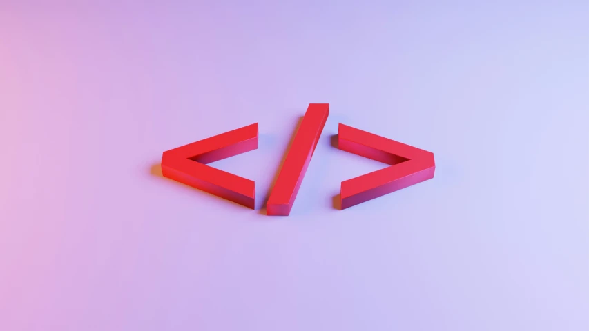 two pink computer symbols and one is red