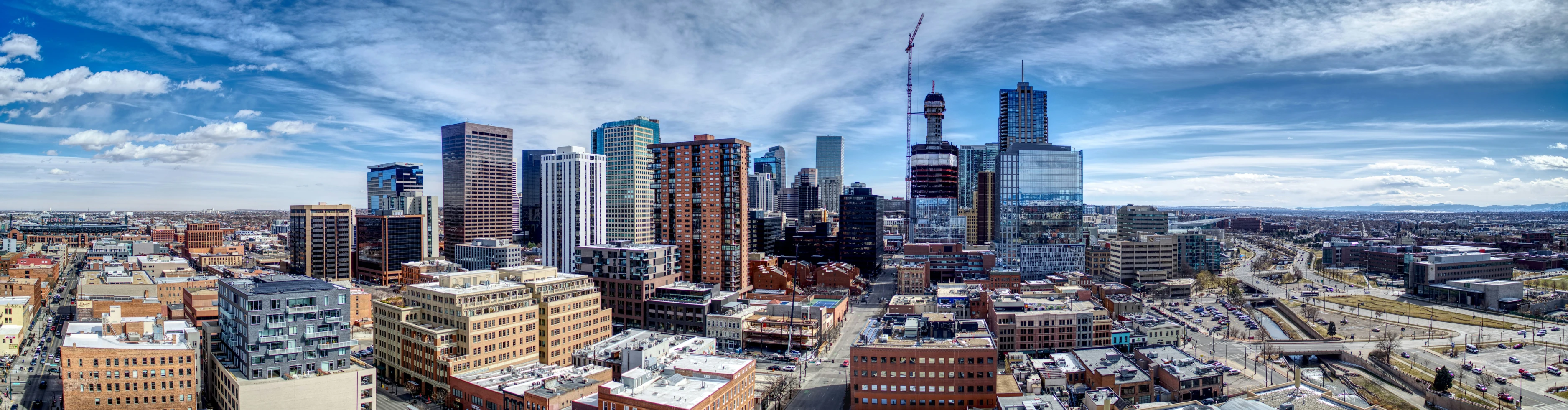 a cityscape taken from a tall building at one point