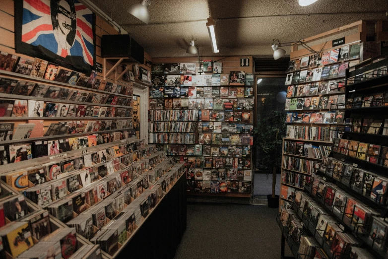 a store filled with lots of card games