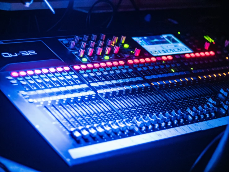 the control console of a radio mixing system