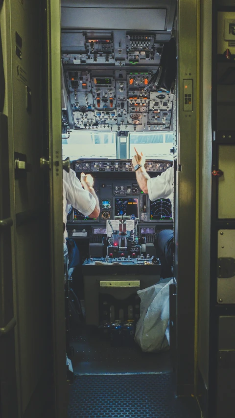 the inside of a cockpit for a plane