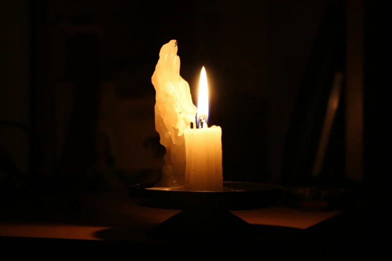 a candle that is burning brightly in the dark