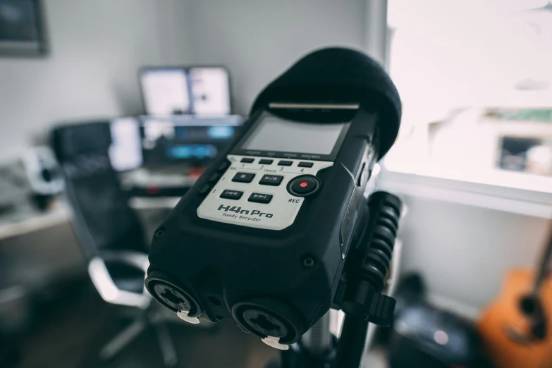 a video camera is showing the process of recording