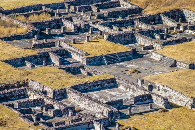 a group of buildings are shown in this aerial s