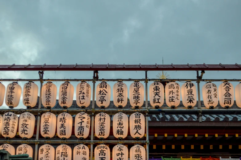 many asian languages displayed against a sky background