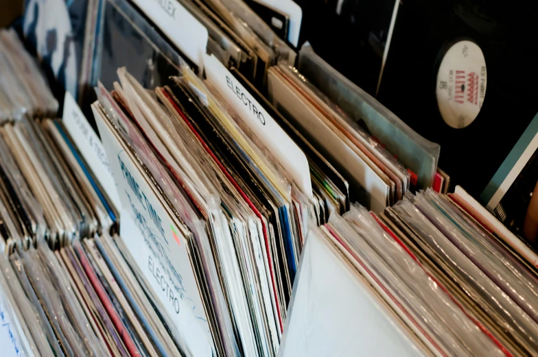 an image of files and records on a counter