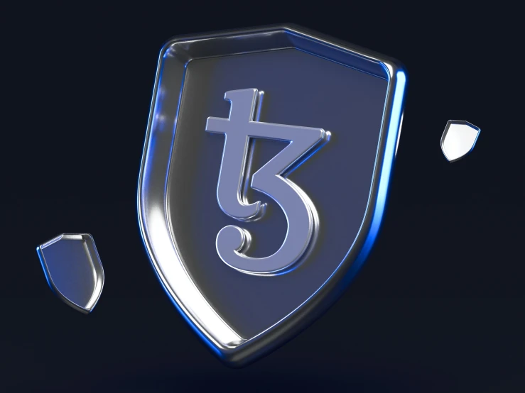 an shiny 3d rendering with the number thirteen inside the shield