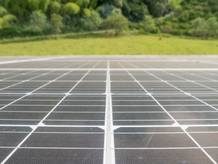 a close - up of the rows of rows of solar panels