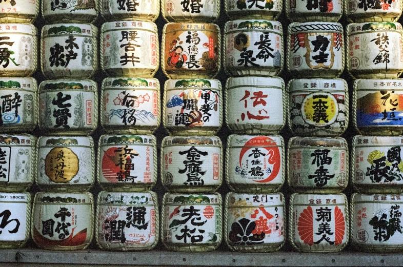 jars stacked up next to each other filled with food