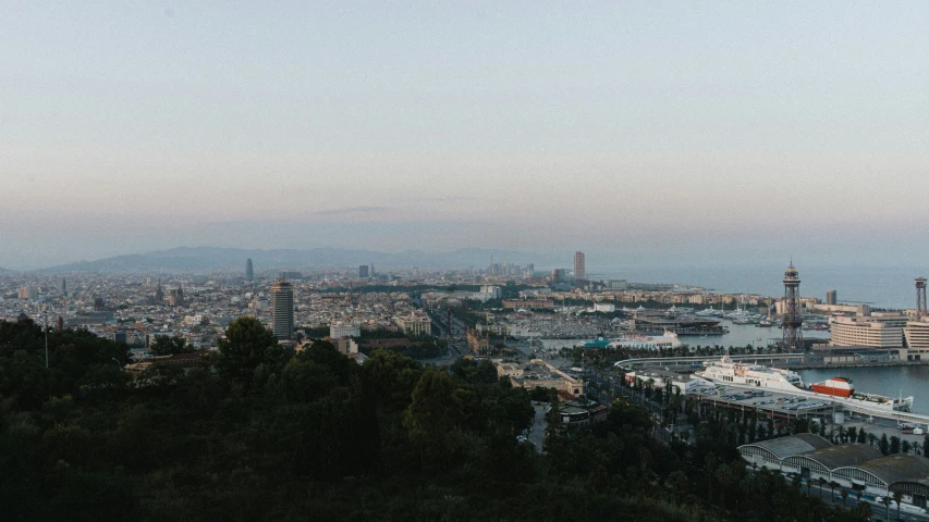 view of the city of barcelona from a hilltop