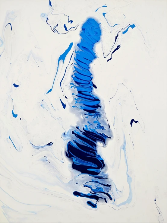 abstract art with blue ink and white paper