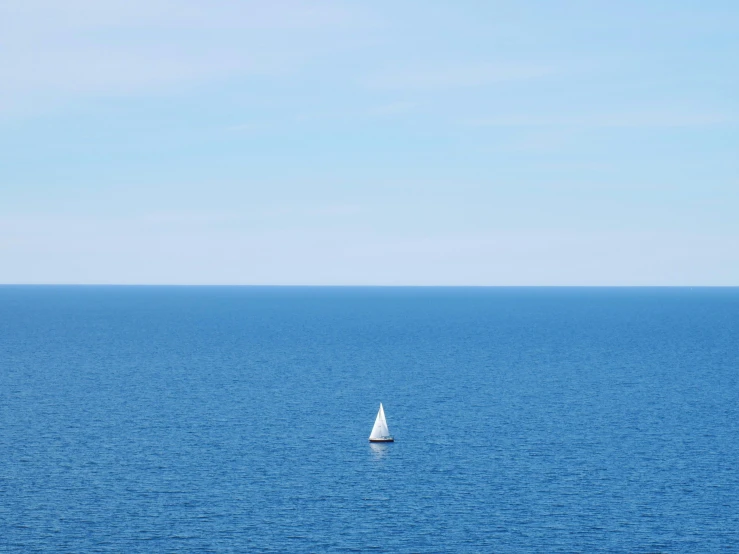 small boat in the middle of an ocean