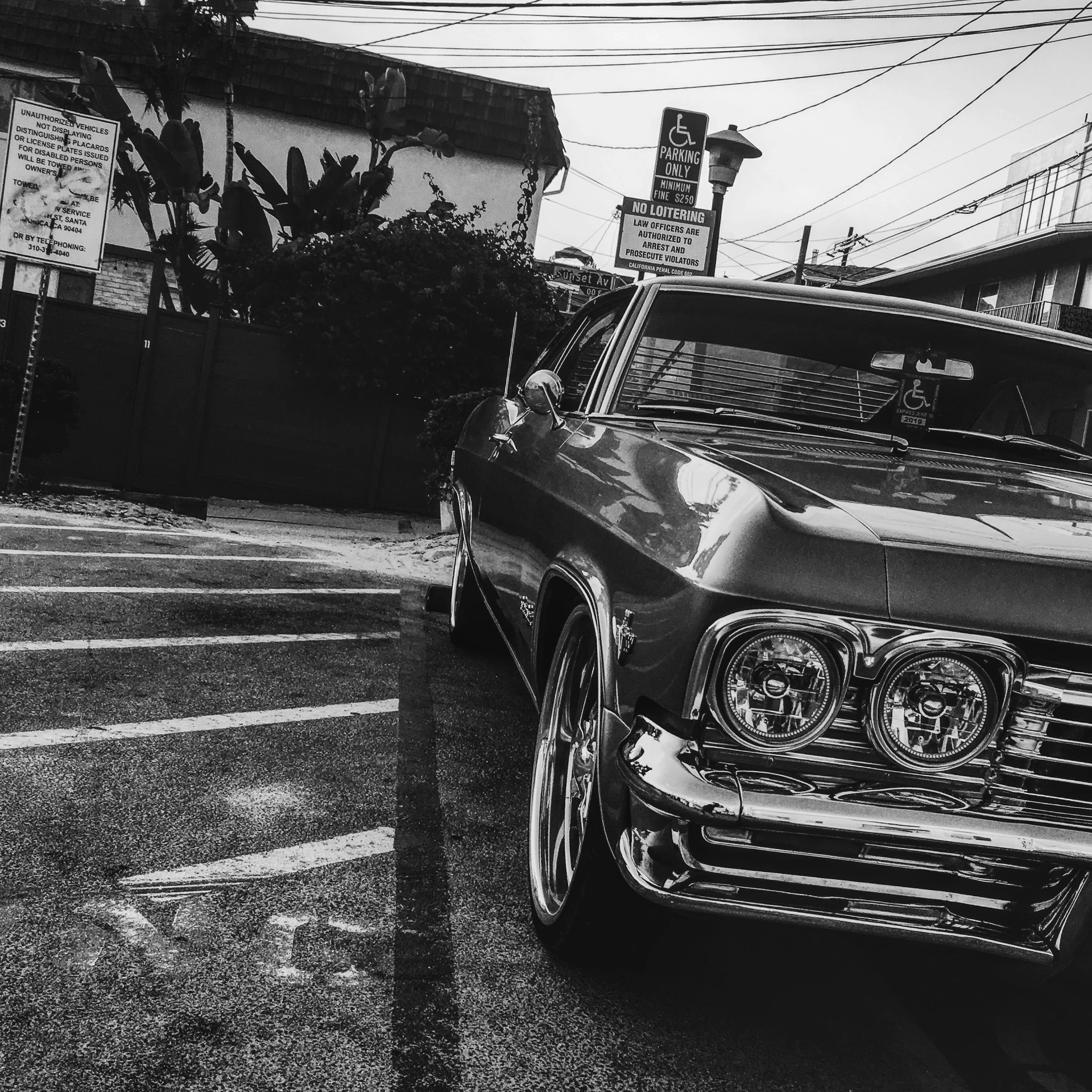 old car parked in an empty lot