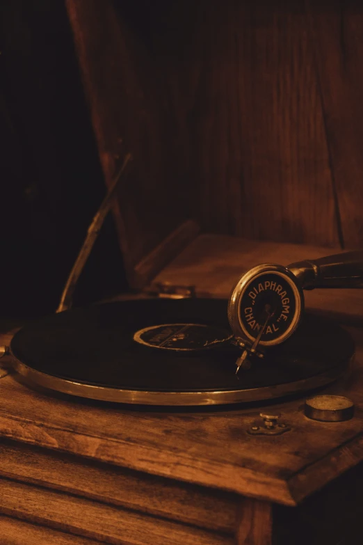 a turntable with a clock on top of it