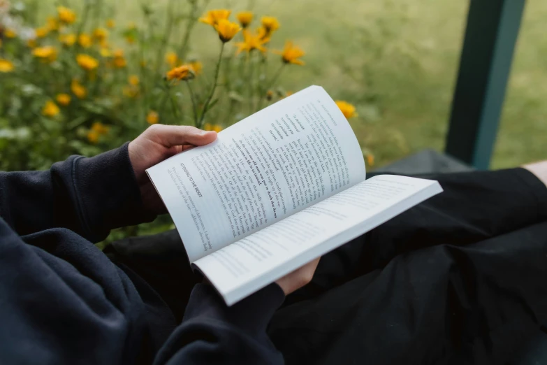 person holding a book in their hands