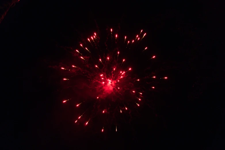 the fireworks are very bright red and light up