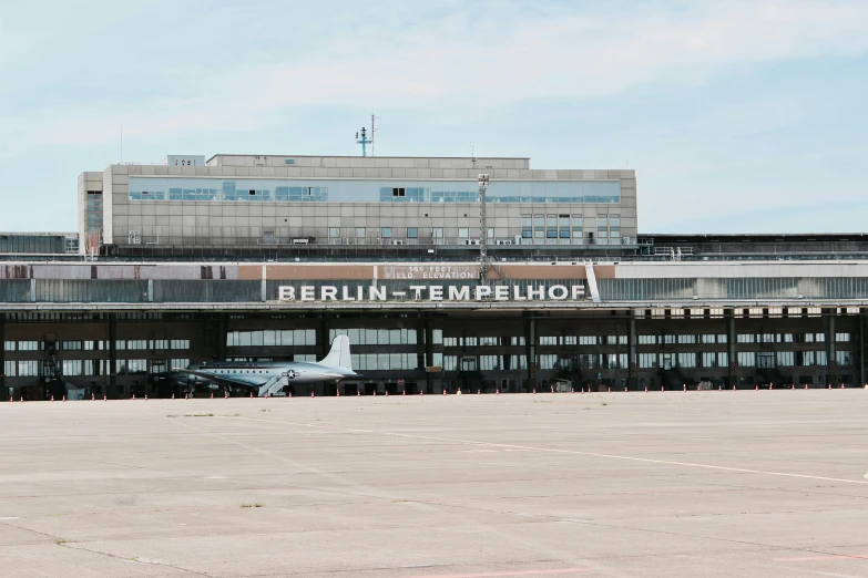 an airplane at the airport in a very poor spot