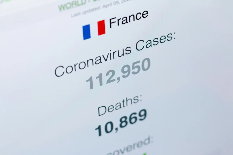 the french language website for coronatis cases