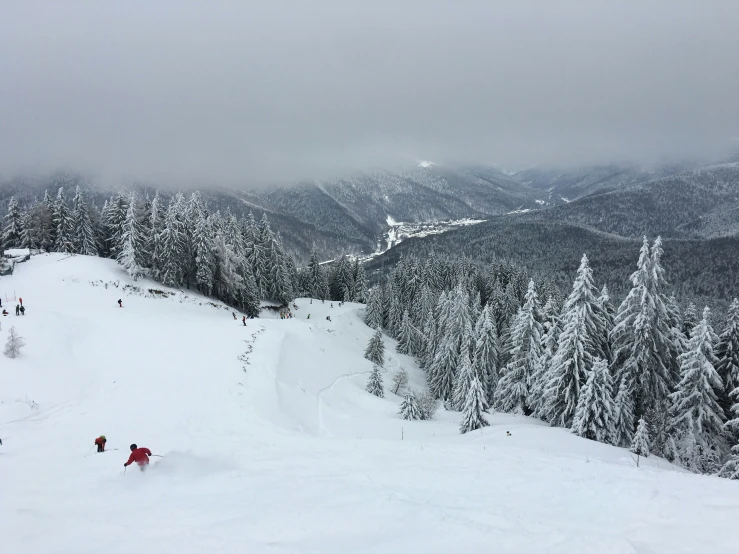 a bunch of people are out on the mountain skiing