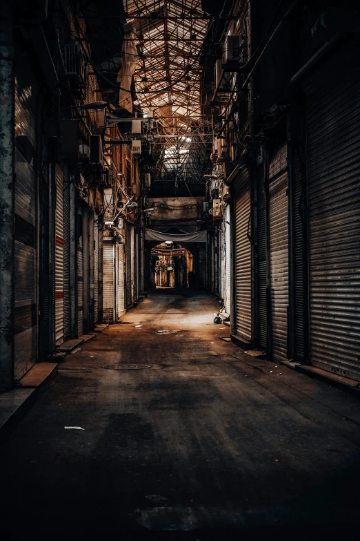 the inside of a run down industrial building