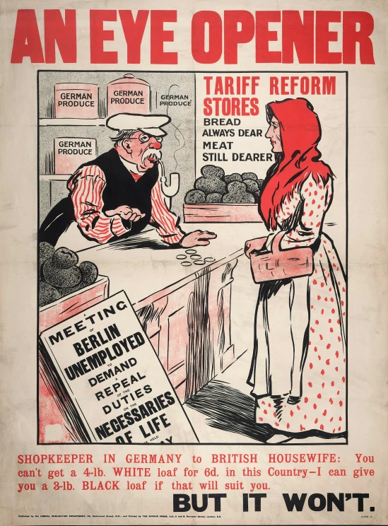 an old advertit with a woman sitting at a counter talking to a man