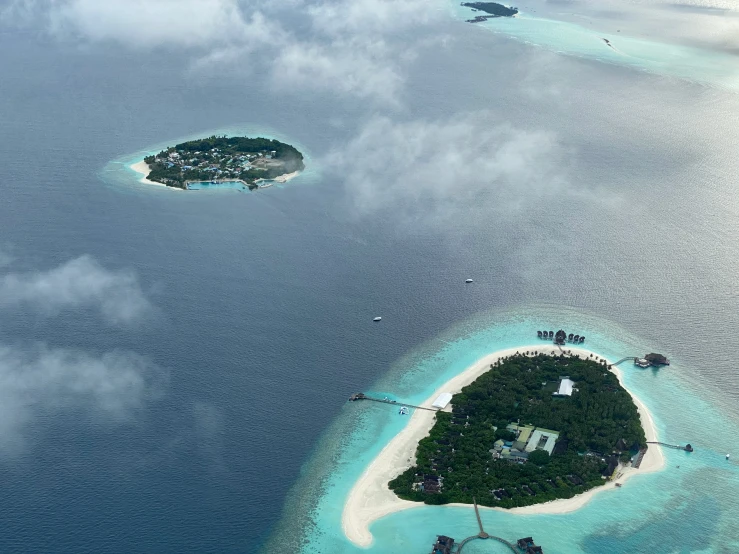 an island with several smaller islands in the ocean