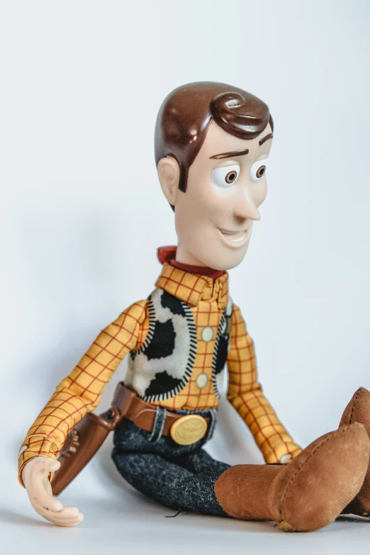 a stuffed toy doll of the woody from woody and the cricket machine