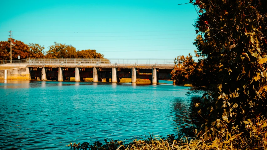 a bridge over a large body of water